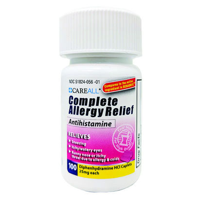 Picture of Complete allergy medicine tablets 100 ct. diphenhydramine 25mg