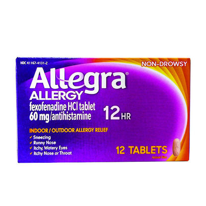 Picture of Allegra 12 hour 60mg tablets 12 ct.