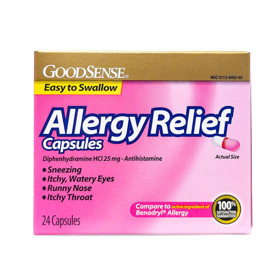 Picture of Allergy Relief Capsules 24/Ct Diphenydramine HCL 25mg
