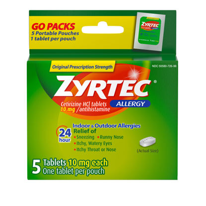 Picture of Zyrtec 10 mg tablets 5/ct