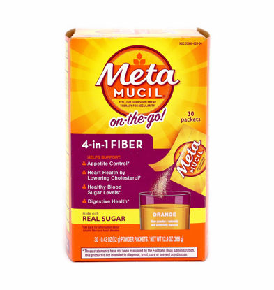 Picture of metamucil  fiber powder singles  orange 30/ct