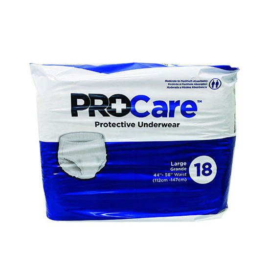 Picture of Procare underwear large 18 ct.  waist size: 45 - 58 in.