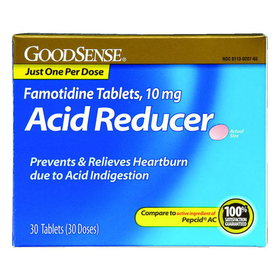 Picture of Famotidine acid reducer tablets  10mg 30 ct.